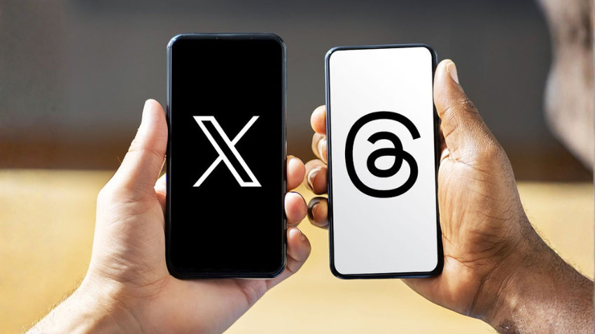 Meta Threads and X mobile interface. File Photo