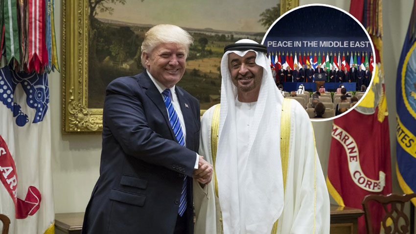 US President Donald Trump and President Al Nahyan. File Photo