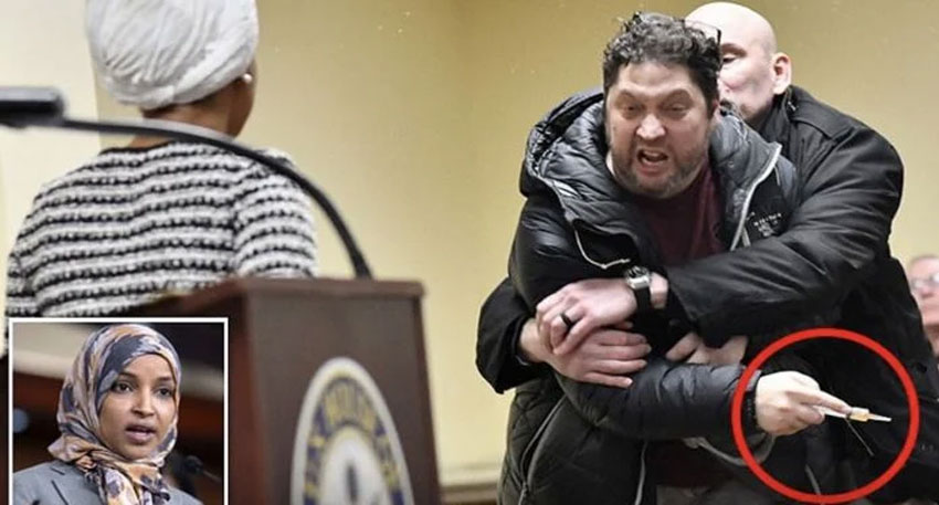 Ilhan Omar sprayed with unknown liquid at Minneapolis event