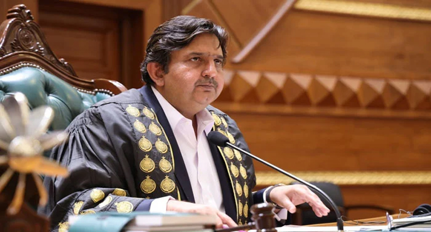 Punjab Assembly Speaker Malik Muhammad Ahmad Khan during a session of the provincial legislature