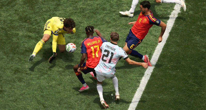 Spain beat Belgium 2-1