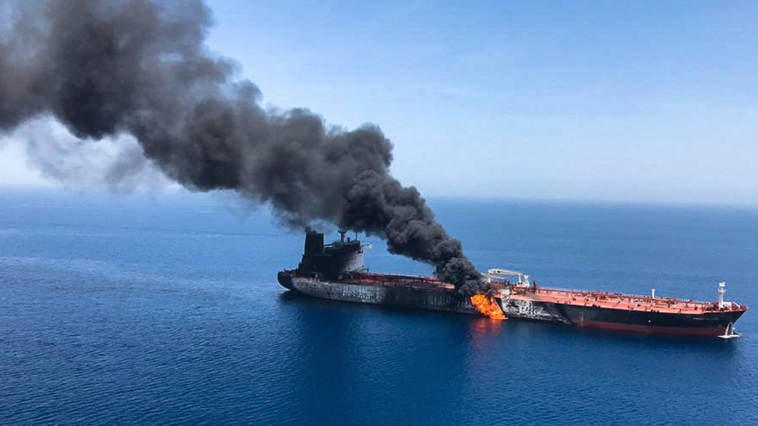 Iran has allegedly attacked two UAE-linked oil tankers in the Strait. File photo