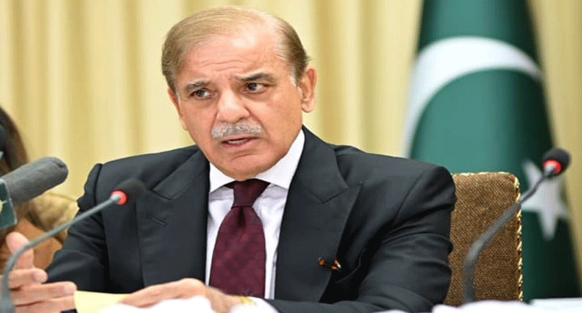 PM Shehbaz Sharif addresses the National Workshop Balochistan in Islamabad.