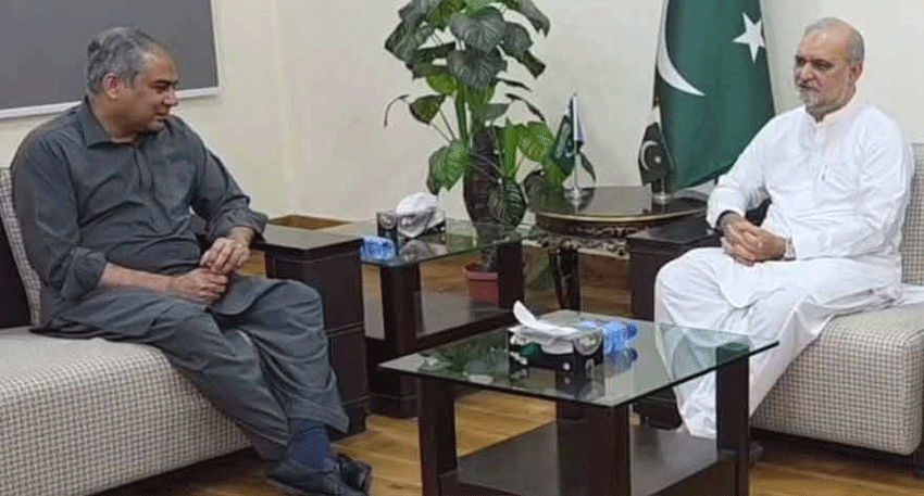 Mohsin Naqvi meets JI chief Hafiz Naeemur Rehman at Mansoorah in Lahore