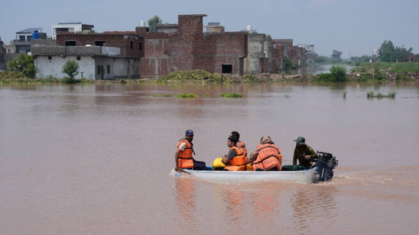 Ferozewala flooding worsens after an embankment breach. File photo