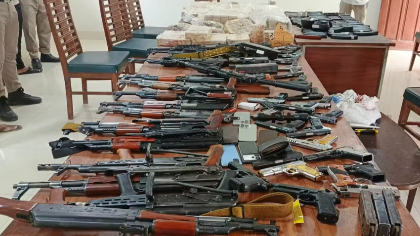 Motorway Police have seized a huge cache of illegal weapons. File photo