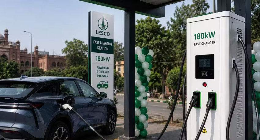 Lahore launches first 180kW EV fast-charging station to boost green transport. File photo