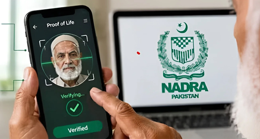 Phone screen showing facial biometric 