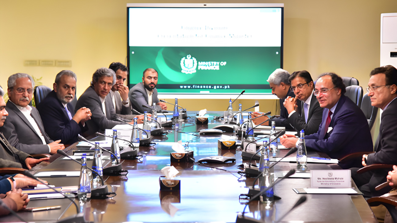 Finance Minister Muhammad Aurangzeb during ECC meeting. File Photo