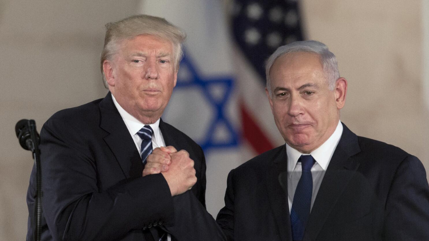 US Prseident Donald Trump and Israeli Prime Minister Benjamin Netanyahu. File Photo