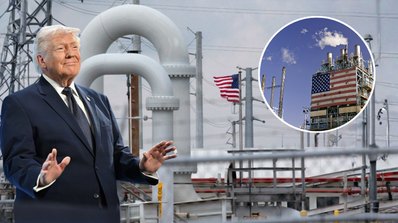 President Donald Trump and US oil refineries. File Photo