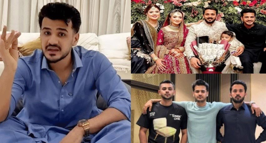 A collage of three photos featuring Pakistani social media star Zulqarnain Sikandar, Rajab Butt in various settings.