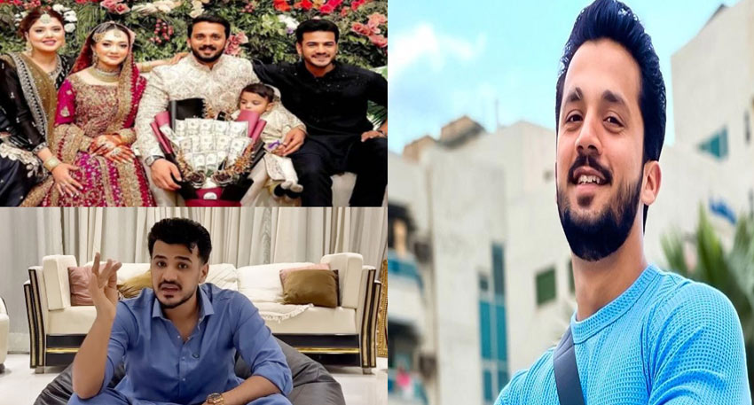 Collage of Pakistani YouTubers Rajab Butt and Zulqarnain Sikandar in various settings.