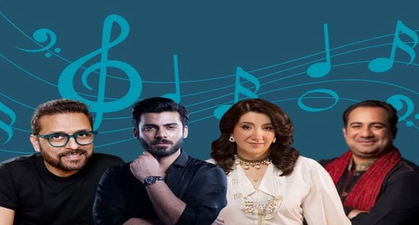 Image of Pakistan Idol judges Bilal Maqsood, Fawad Khan, Zeb Bangash, and Rahat Fateh Ali Khan.