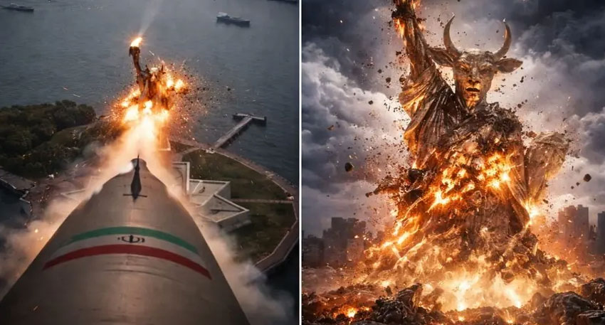 Iran AI video sparks debate with shocking Statue of Liberty attack ending. File photo
