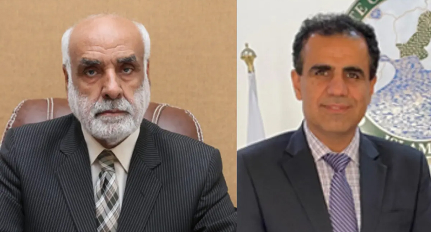 University of Gwadar VC Dr. Abdul Razzaq Sabir and Pro-VC Dr. Syed Manzoor Ahmed in formal suits and ties.