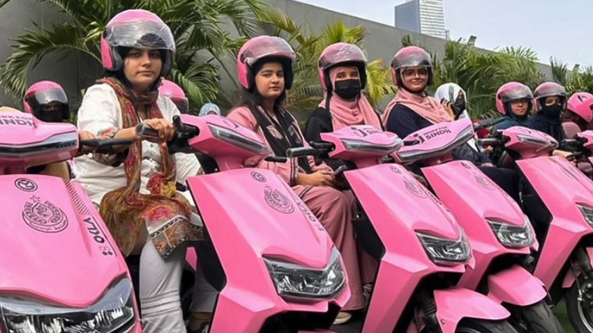 The Sindh government has announced a new phase of its Pink Scooty Scheme. File photo