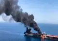 Tanker catches fire in Strait of Hormuz after unknown projectile strike