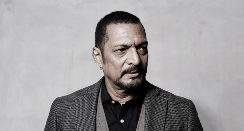 Portrait of Nana Patekar in a plaid blazer.