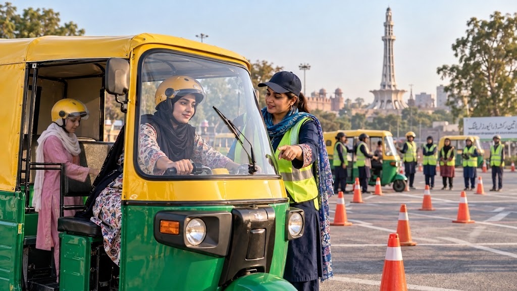 Lahore Traffic Police has trained 34 women to drive rickshaws. File photo