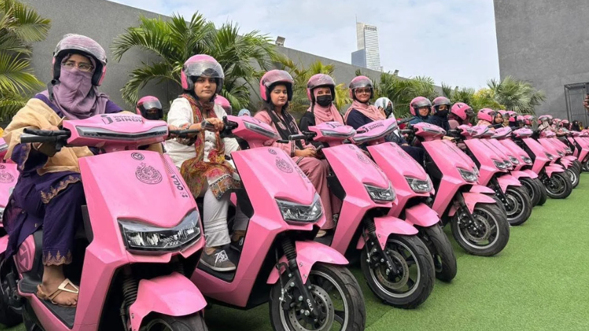 Lahore offers female students free scooter lessons to improve road safety. File photo