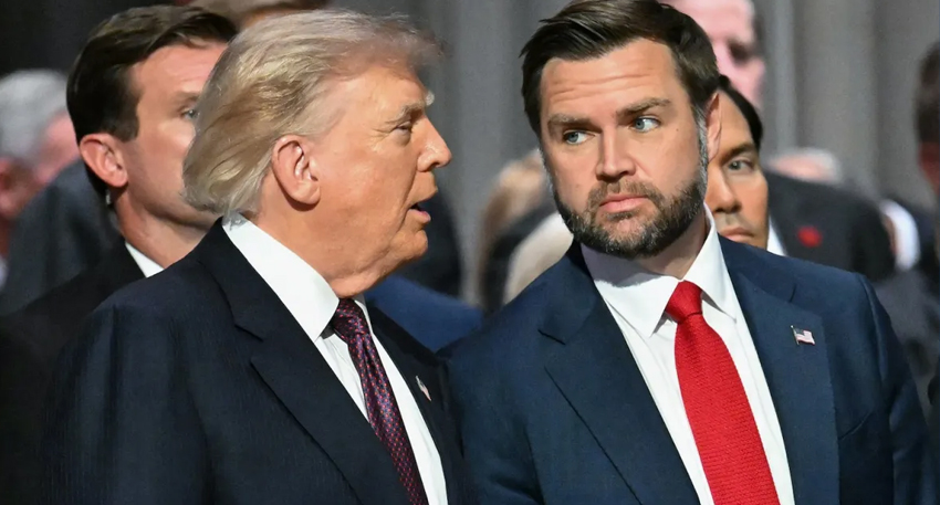 Donald Trump talking to JD Vance.