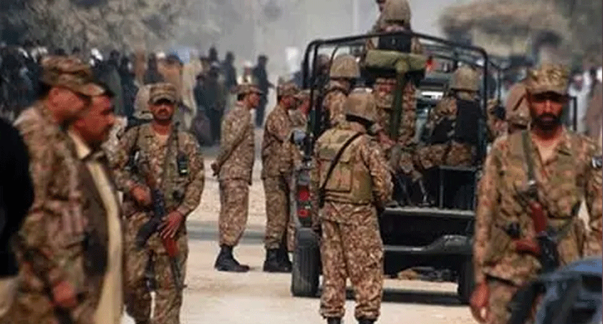 Security forces conduct an operation after foiling an infiltration attempt at the Pak-Afghan border