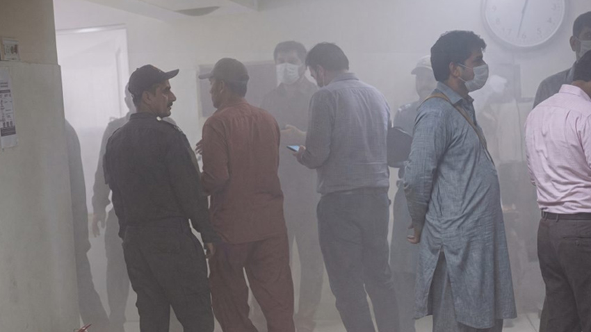 A fire breaks out in the operation theater of Shaikh Zayed Hospital in Rahim Yar Khan. File photo