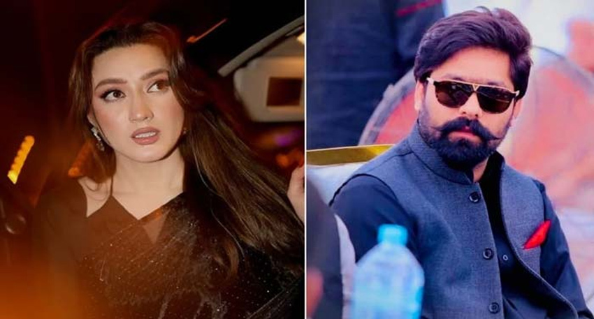 Split photo of actress Momina Iqbal and politician Saqib Chadhar.