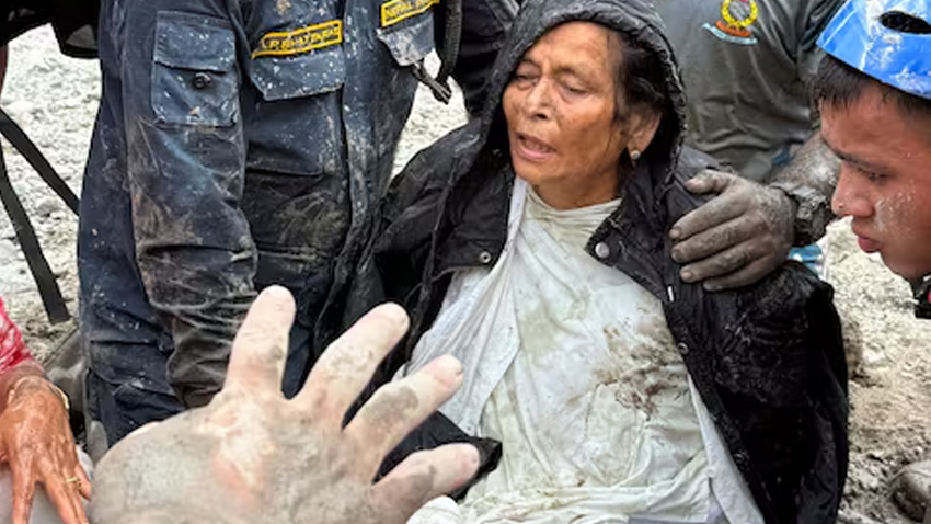 This Nepali woman was found alive as family started mourning rites 10 days after floods. File photo