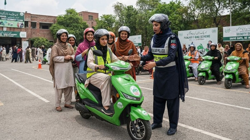 Lahore Traffic Police has expanded scooty training facilities to help women and students. File photo