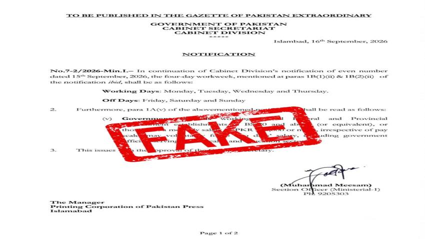 The Ministry of Information and Broadcasting has declared a viral notification claiming a four-day government workweek fake. File photo