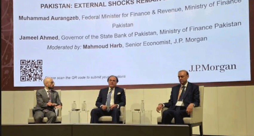 Finance Minister Muhammad Aurangzeb said Pakistan GDP growth recovered to 3.7% in FY26 during a London investor conference.