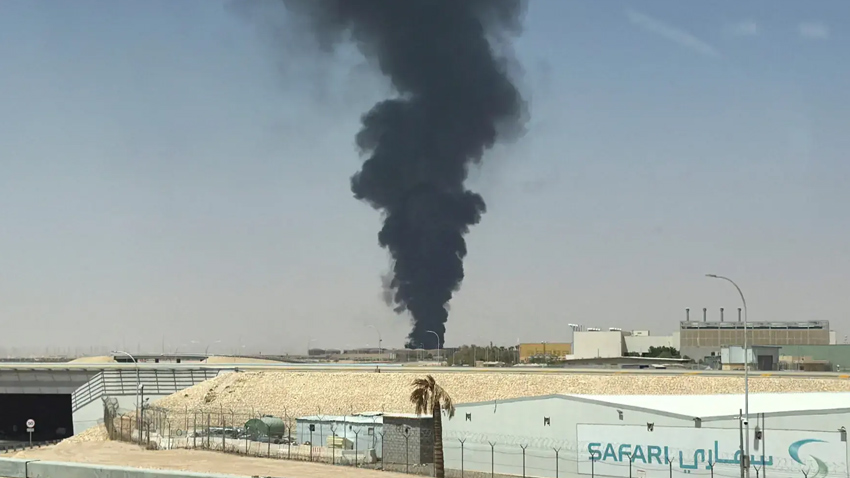 Smoke rose near Riyadh airport. File photo