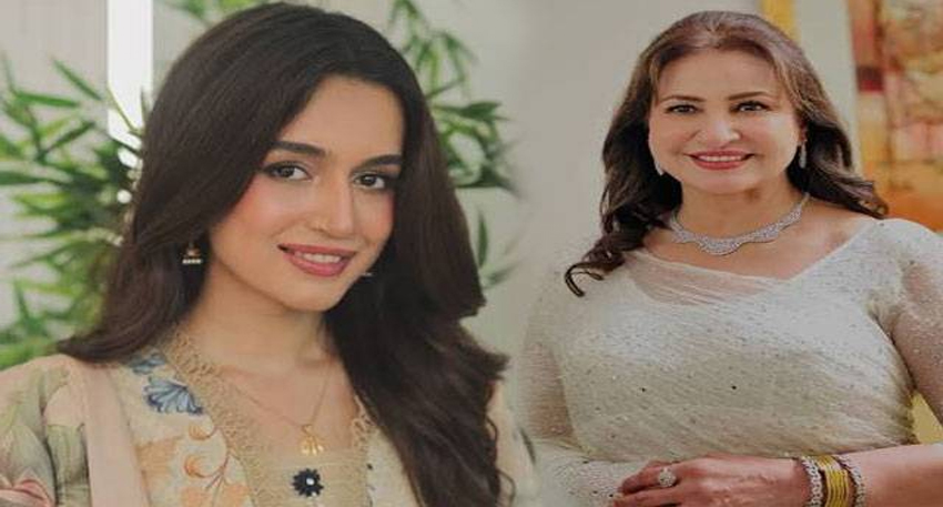 Hira Khan and Saba Faisal smiling side by side in formal attire.