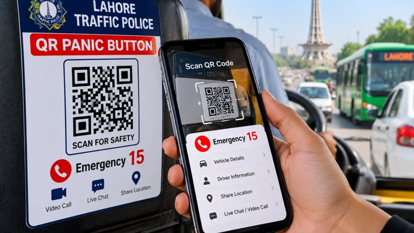 Authorities have installed QR panic buttons on around 80,000 vehicles across Lahore., File photo