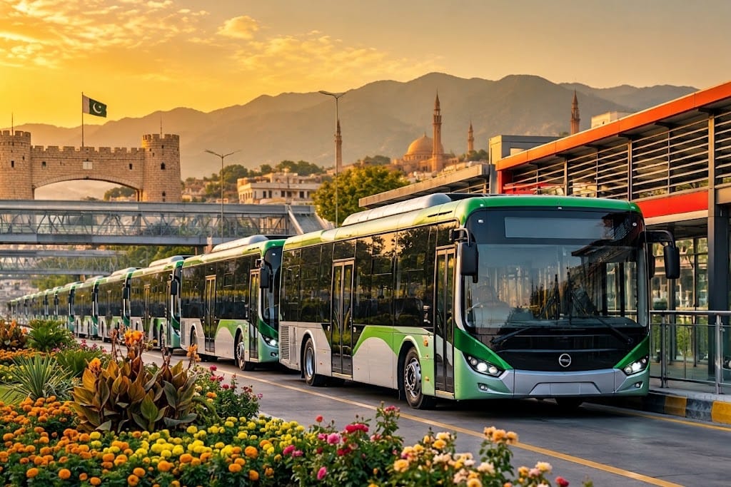 Peshawar BRT has added 52 new electric buses., File photo