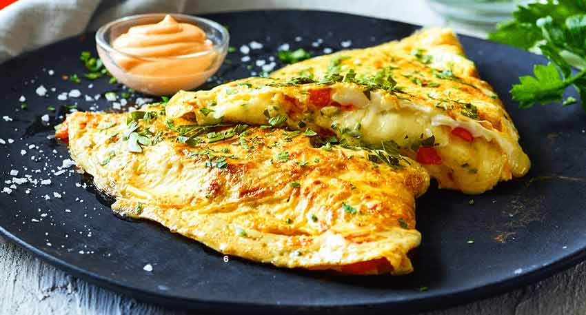 Cheese Vegetable Olive Omelette (Perfect for Suhoor)